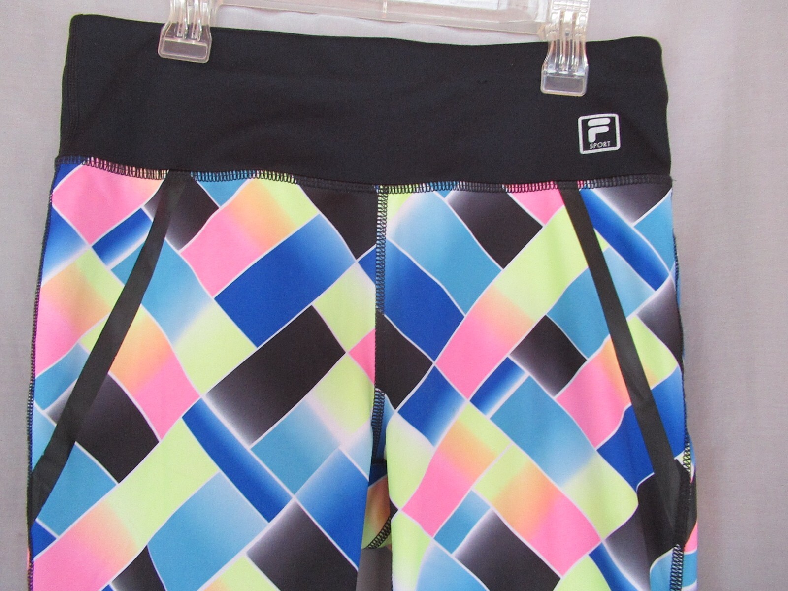 Leggings Fila Sport blu medio multi patchwork capri allenamento yoga corsa