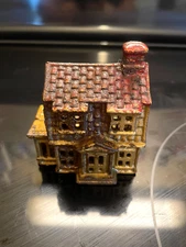 Antique 1910 A.C. Williams 3" Colonial House Cast Iron Still Bank Nice Paint!!