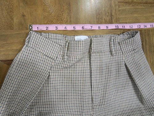 Zara Kids Herringbone Pants Girls Sz 13-14 Stretch Back Belt Ivory Camel Black - Picture 6 of 8