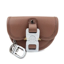 Christian Dior Leather Gallop Nano Pouch Coin Case Key Case Brown Auth Used F/S