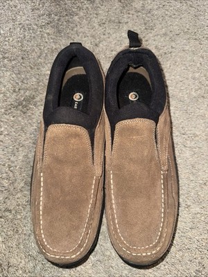 Men's Earth Shoe Moc Slip-on Comfort Dark Earth Brown Suede Sz 9.5 Mesa 6089665