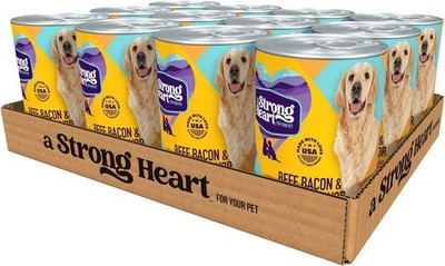 Strong Heart Wet Dog Food Beef Bacon Cheese 12 Cans