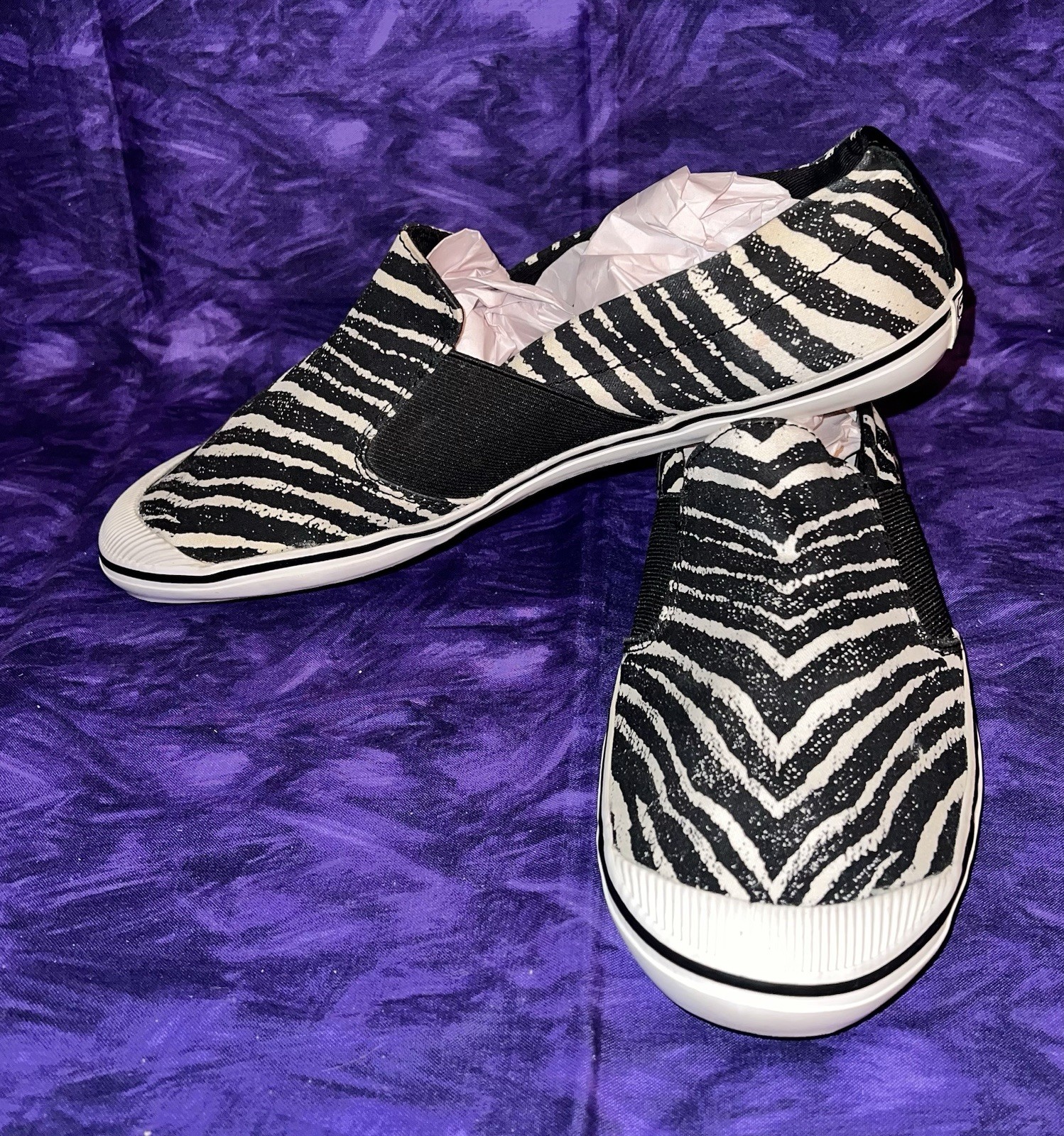 Coach Zebra Print Women’s Slip On Sneakers Size 10 Shoes Black White Casual
