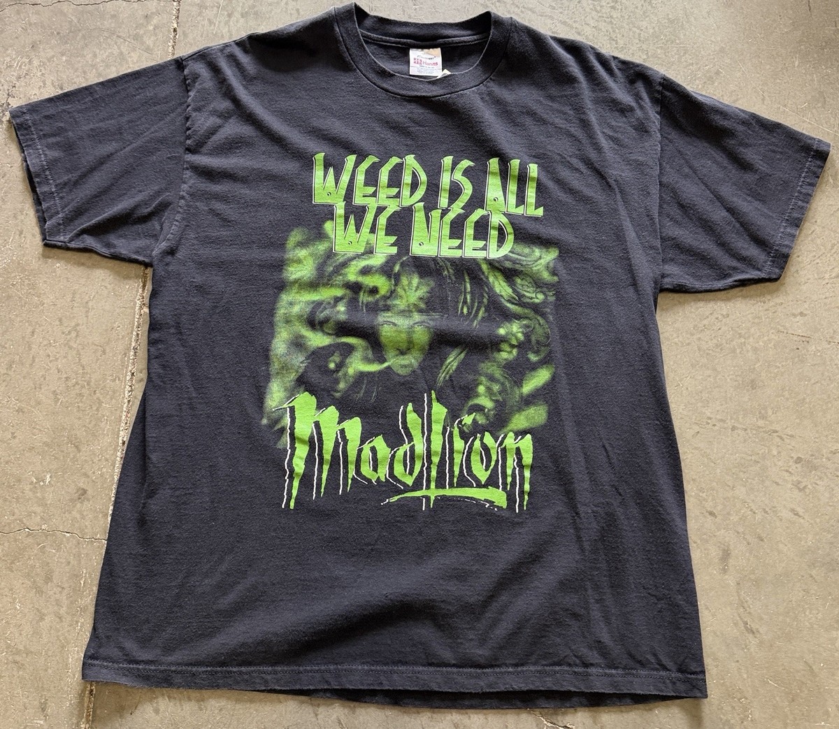 Vintage Mad Lion Rap Tee Shirt 90s Nervous Records Weed Is All We
