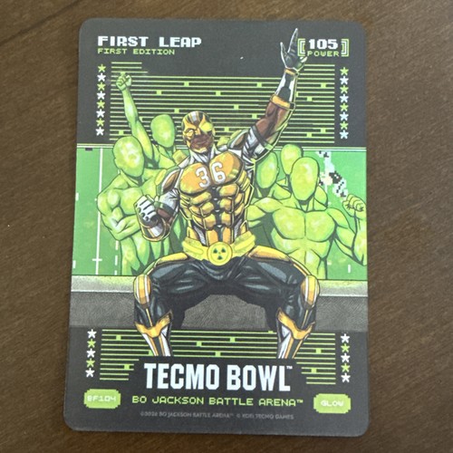 2026 Bo Jackson Battle Arena Tecmo Bowl First Leap Battlefoil GLOW BF104 pwr105