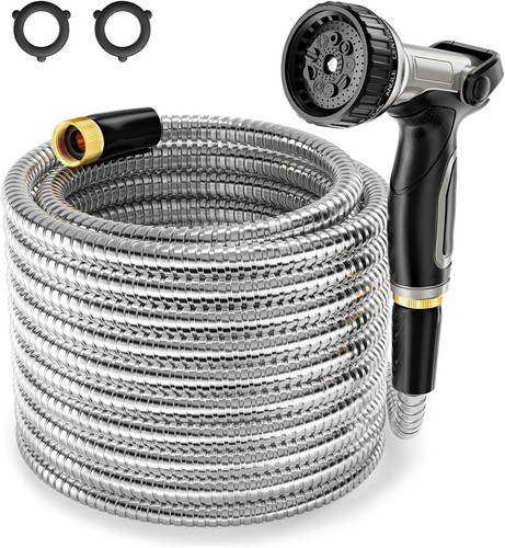 Manguera de agua de alta resistencia de 150 pies con salida de 1/2" - sin torceduras y resistente a pinchazos - Imagen 3 de 9