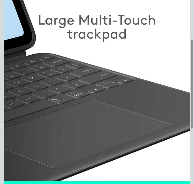 Logitech Combo Touch for iPad Air 11-inch Keyboard Case - Oxford Gray New Sealed - Image 4 of 4