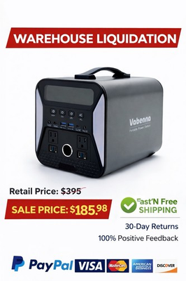 #ad 1038WH Portable Power Station LiFePO4 Battery Backup $185.98