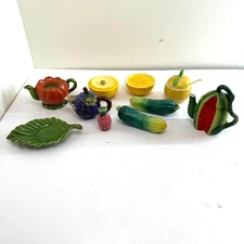 Vintage Fruit and Vegetable Salt and Pepper Shakers Lot Japan Mixed Pieces Set