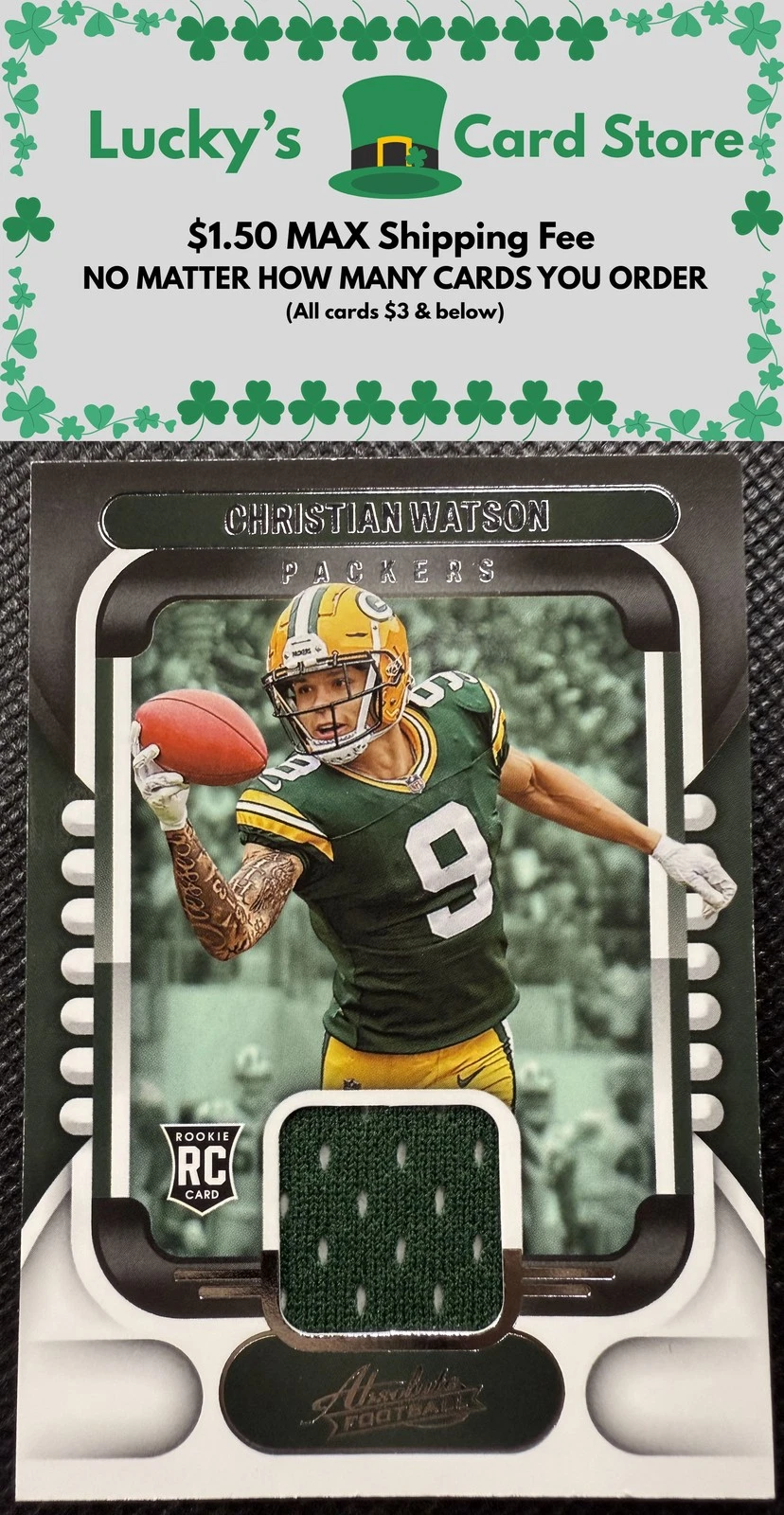 Christian Watson Panini Absolute Rookie Materials #ARM19 Base