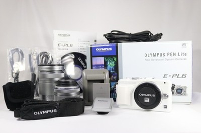 [TOP NEUWERTIG] Olympus Pen Lite E-PL6 Digitalkamera weiß 14-42mm &...