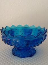 Vintage Fenton Cobalt Blue Hobnail Glass 6 Slots Candle Holder