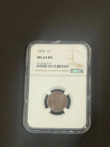 1895 Indian Head Cent NGC MS64 BN Brown 1C US Penny