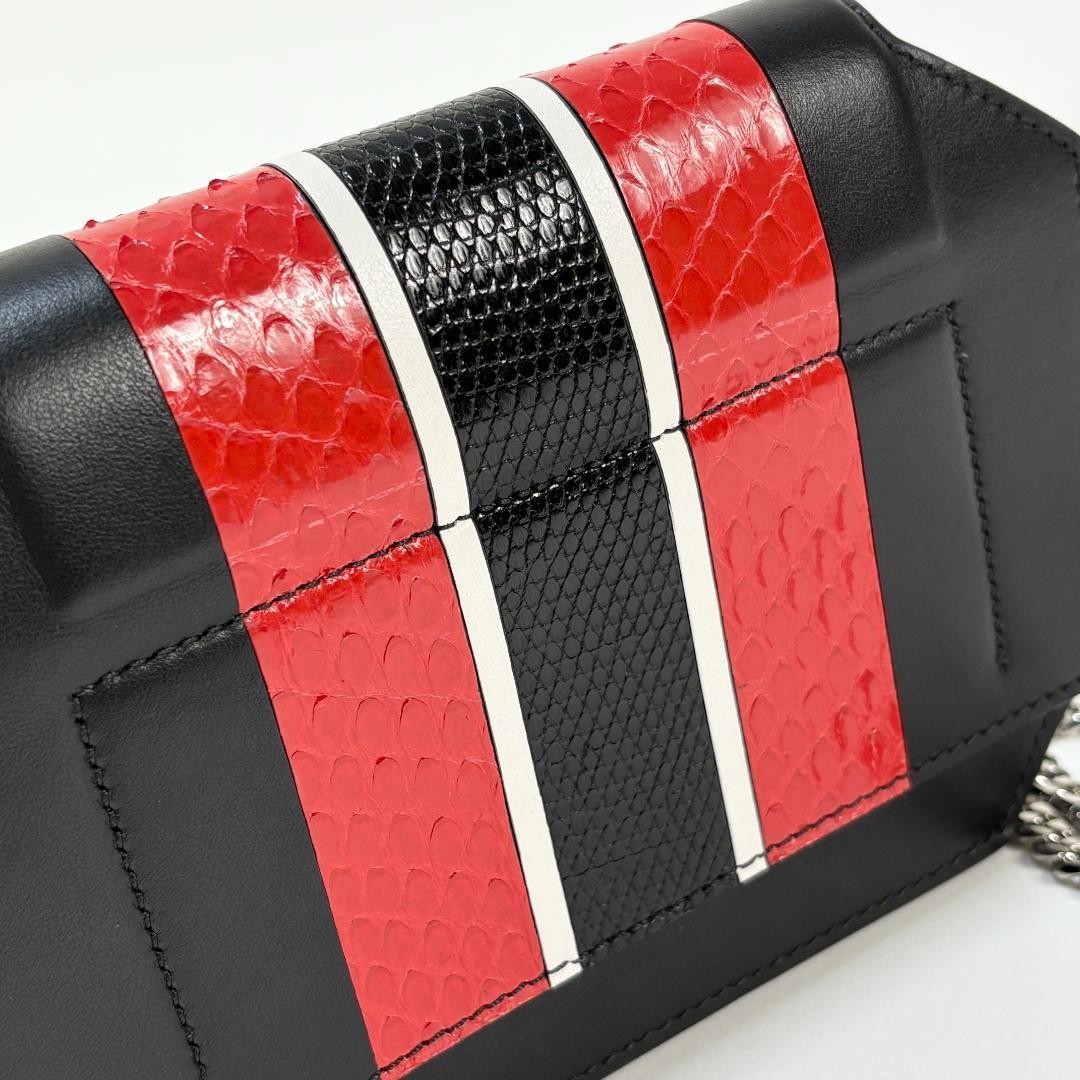 Givenchy Bow-Cut Chain Shoulder Bag Python Leathe… - image 8