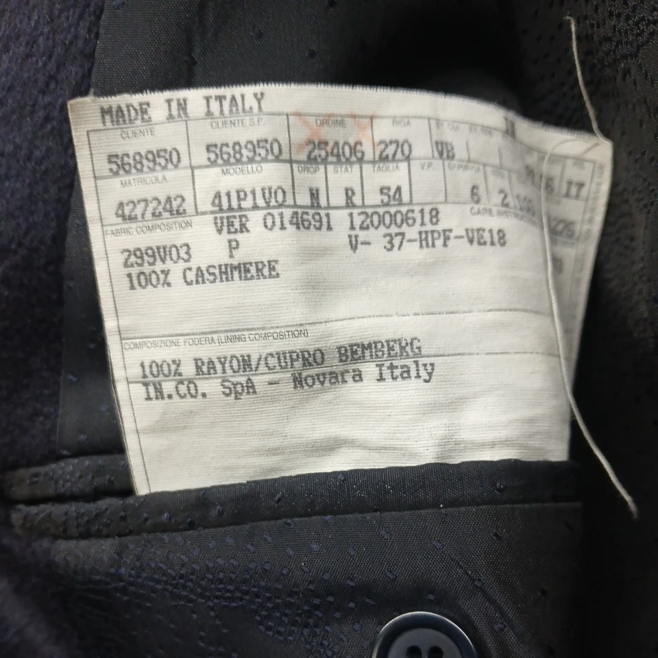 ¡NUEVO Abrigo Vintage Gianni Versace Doble Pecho! e 54 ¡Cachemira de la Marina de los Estados Unidos! Foto 2 de 4