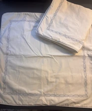 MADISON PARK  2 EURO Shams VELVET Silver Braid Holiday Winter White NWOT 26"