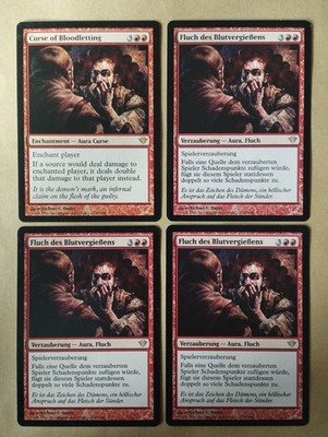 4x Fluch des Blutvergießens / Curse of Bloodletting, MTG, Deutsch und Englisch