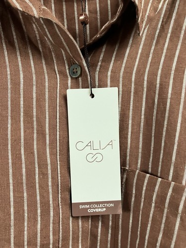 Calia (Size XL) Oversize Sleeve Button Down Top Coverup Linen Blend Lagenlook - Picture 3 of 7