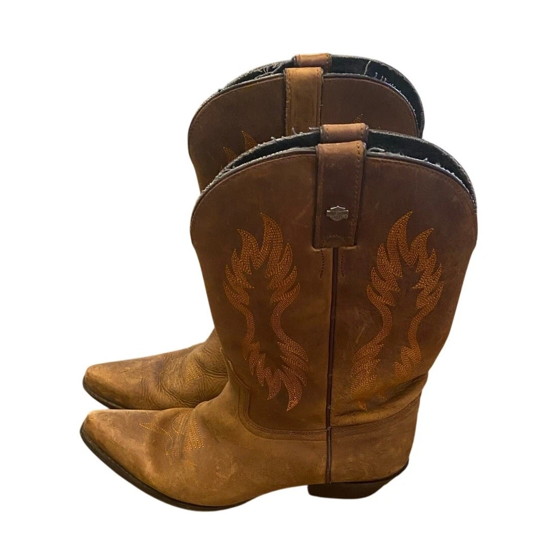 Vintage Unbranded Harley Davidson Brown Soft Toe Western Boots Size 9 Harley Davidson Brown Boots Mens Size 9 M | eBay main image 2