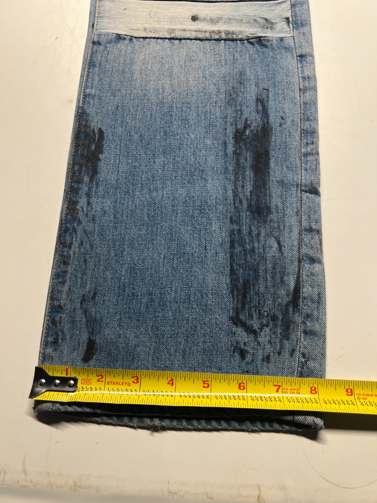 PRPS Patchwork Splatter Straight Jeans Blue Denim… - image 11