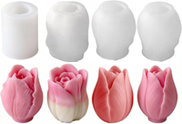 4 StüCk 3D Silikonform, Tulpen Kerzenform, Silikonformen, FrüHling Kerzen Kerzen