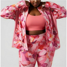 Athleta Run With It Jacket Floral Print Full Zip Lightweight Plus Size 1X