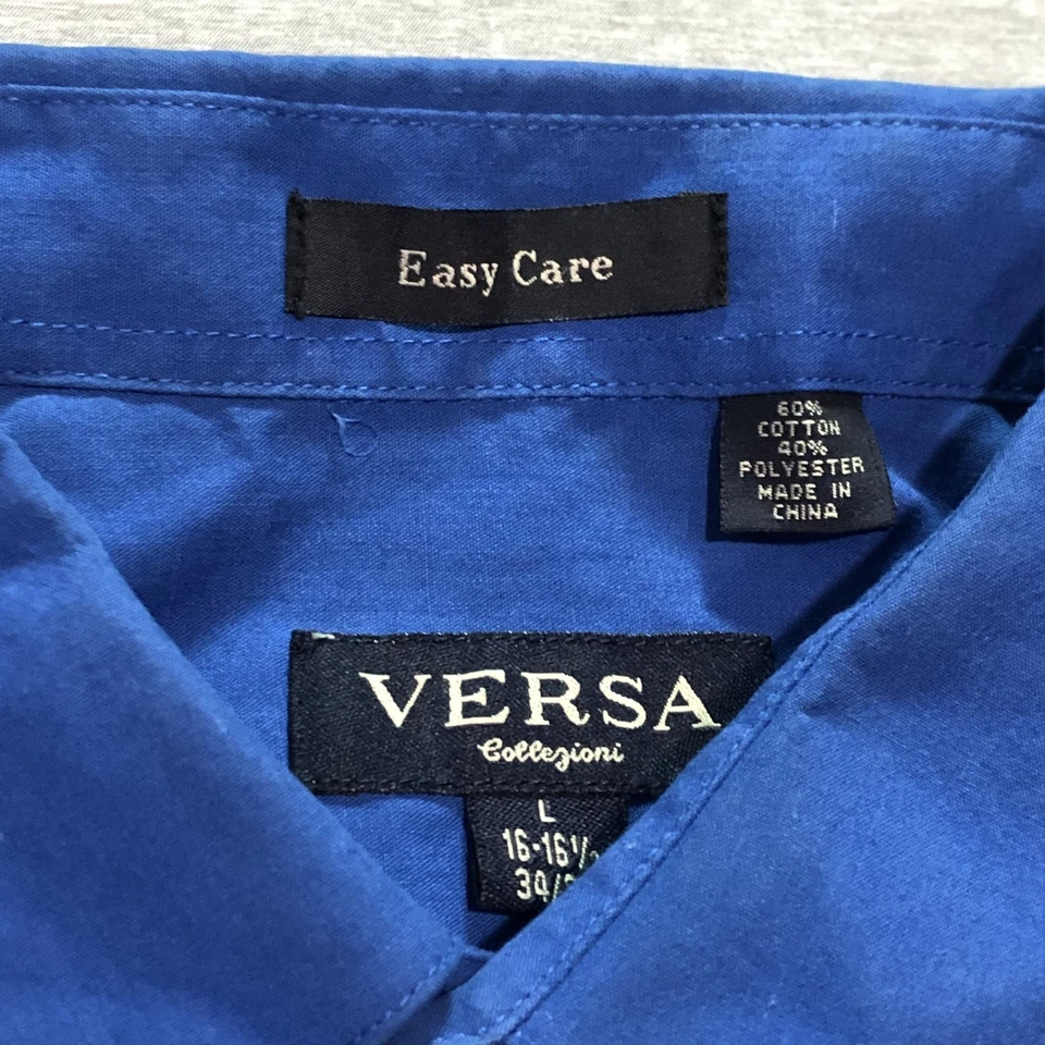 Camisa de Vestir Versa Collezioni Para Hombres L Academia Oficina Preppy Minimalista Azul Real Foto 2 de 4