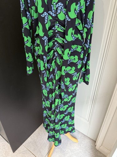 ME+EM UK 16 Birds Of Paradise Crepe Maxi Dress + Belt Printed Crepe Jersey - Picture 5 of 11