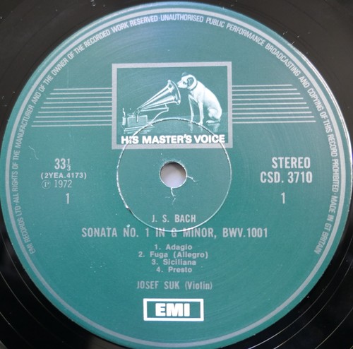 SLS 818 Bach The Sonatas & Partitas For Violin Josef Suk NEAR MINT 3LP Box EMI - Picture 4 of 5