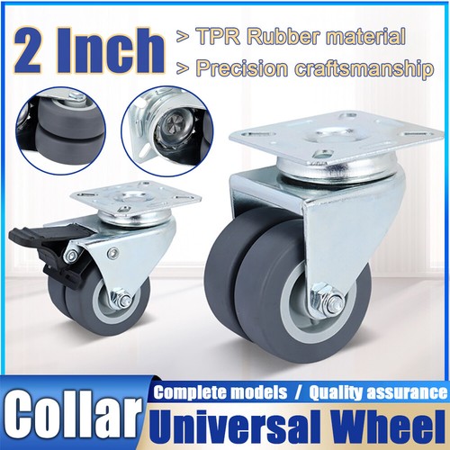 2 Inch TPR Rubber Universal Wheel Castorsfor Unmute Furniture&Medical Treatment - Picture 1 of 14