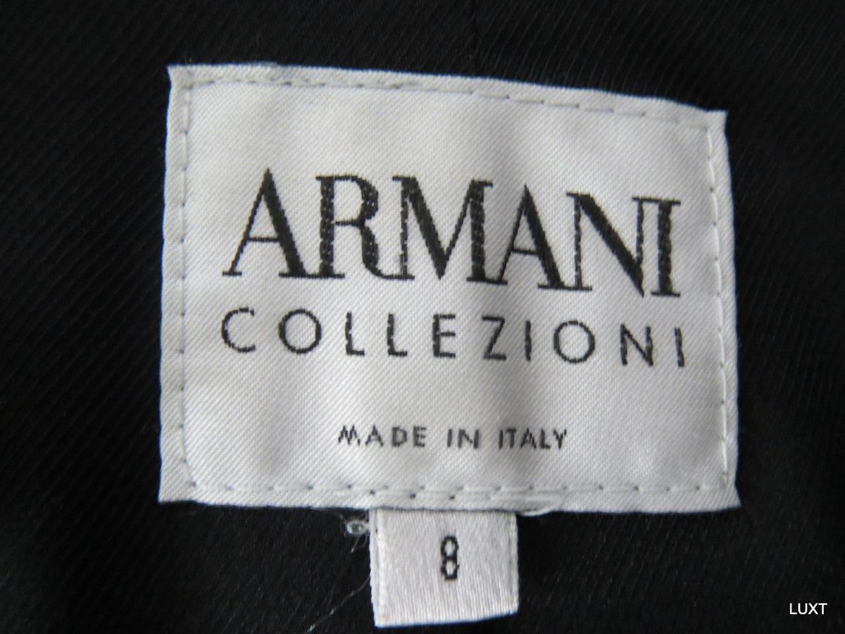 Armani Blazer Jacket Black Sz 8 M 44 Jacquard Textured