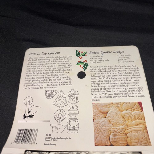 Vintage 1997 Hutzler Roll 'Em Christmas Cookie Roller 7 Designs - Picture 16 of 24