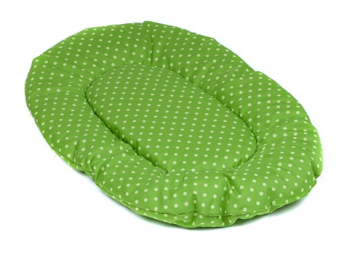 Adena Hundekorb 71x48 Cm Mit Kissen | Blau & Mint Herzen | Für Innen & Außen