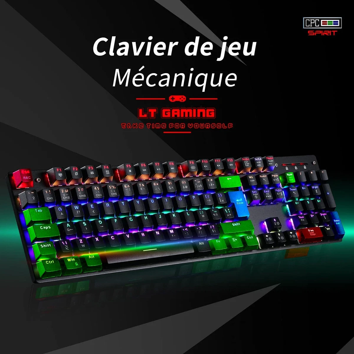 Clavier Mécanique KBT Pure 60% - Switch MX Brown - Rétroéclairage Bleu - Occasion
