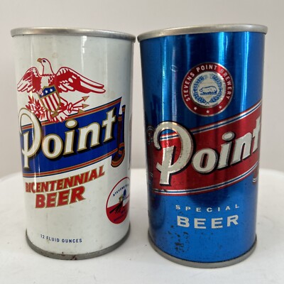 (2) - Point Special Beer Can 12 Oz Stevens Point Brewery Vintage