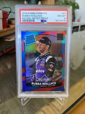 2018 Donruss Racing Bubba Wallace Rated Rookie Artist Proof SSP #23/25! PSA 8 RC