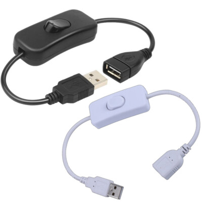 USB-Kabel Stecker auf Buchse Schalter ON OFF Kabel Toggle LED-Lampe Stromleit 