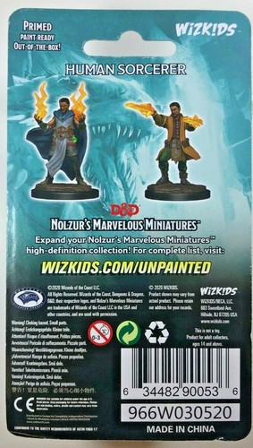 WizKids männlicher menschlicher Zauberer D&D Nolzurs wunderbare Miniaturen grundiert unbemalt - Bild 3 von 3