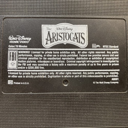 The Aristocats (VHS, 1996) Walt Disney Masterpiece Collection Clamshell Case - Picture 3 of 8