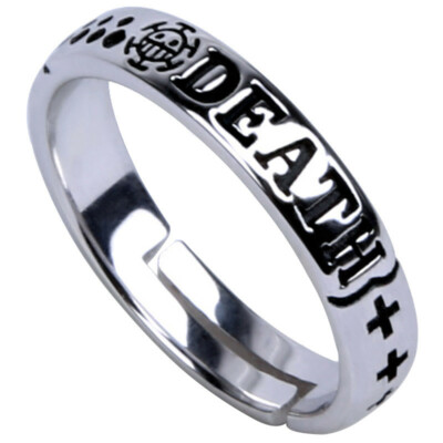 Anime One Piece Trafalgar Law Adjustable Ring S925 Sliver Cosplay