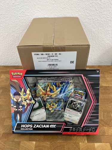 Pokemon Hop's Zacian ex Box Collection GERMAN NEW & ORIGINAL PACKAGING (4 Boosters, Promo) DE