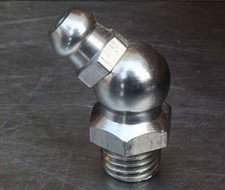 M6 x 0.75mm Metric 45 Degree Stainless Grease Zerk Nipple Fitting For Grease Gun