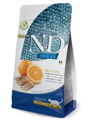 FARMINA N&D Ocean Herring & Orange Adult Cat 1,5 kg