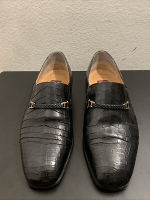 Artioli Black Leather Men’s Bit Loafers Star Artioli Handmade In Italy Horsebit Black Loafers Shoes  main image 3