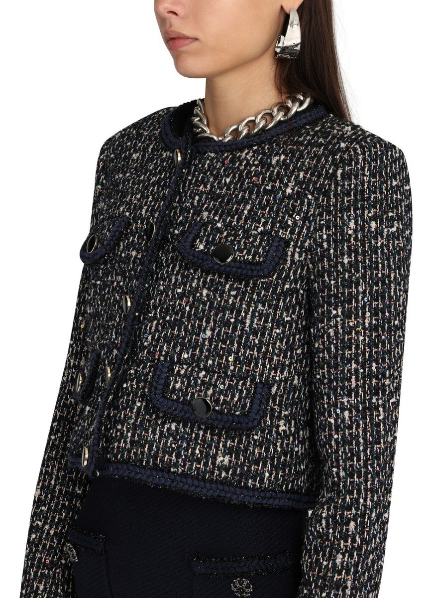 Self-portrait ブラックツイードジャケット UK8 Self-Portrait single-breasted tweed jacket US S/UK 8 | eBay
