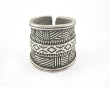 Adjustable Ring Antique Silver Plated brass 18mm 8US inner size 2654