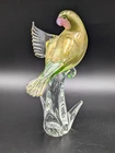 Vintage Murano Formia Peach faced Lovebird w/labels
