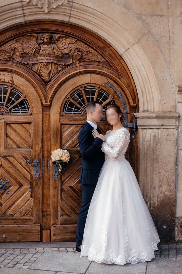 Brautkleid Hochzeitskleid, privat geschneidert, sehr elegant, Farbe Champagner - Bild 4 von 4