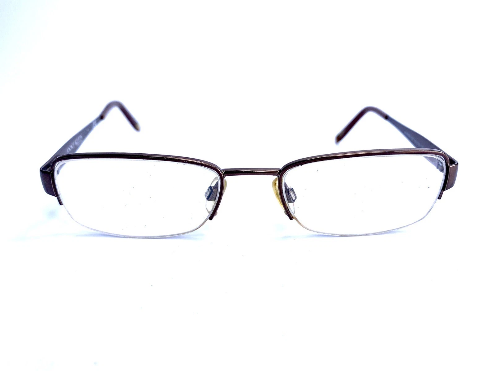 Anne Klein Brown Metal Half Rim Oval Glasses W Flex Temples AK9099 531 50 18 130