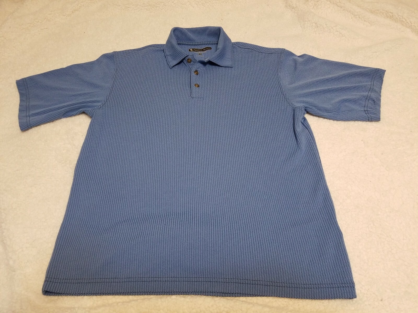 Pebble Beach Performance Men's Blue Polo/Golf Shirt S… Gem